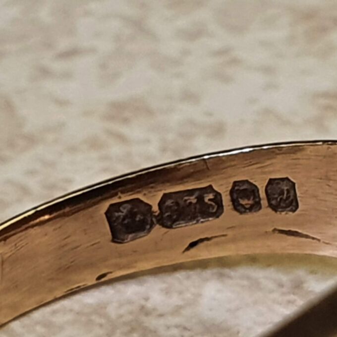 Tiny Tigers Eye Signet Ring in 9ct Gold.