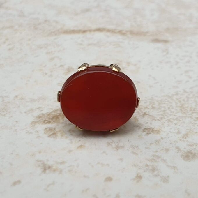 Carnelian Fob Pendant in 9ct Gold