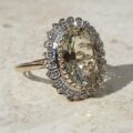 Huge Oval Prasiolite Ring in 9ct Gold,  a UK O 1/2 or a US 7 3/4.