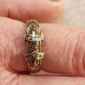 Double Buckle Diamond Set Ring in 9ct Gold,  a UK R 1/2 or a US 9 1/4.
