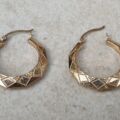 Patterned Hoop Earrings in 9ct Gold