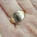 Engraved Shield Signet Ring in 9ct Gold, a UK W or a US 11 1/4