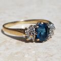 Sale – London Blue Topaz and Diamond Ring in 9ct Gold, a UK N 1/2 or a US 7 1/4.