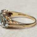 Beautiful Five Stone Aquamarine Ring in 9ct Gold, a UK O or a US 7 1/2.