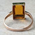 Citrine Coloured Paste Solitaire Ring in 9ct Gold, a UK O or a US 7 1/4