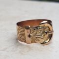 Beautiful Ornate Buckle Ring in 9ct Gold, a UK O 1/2 or a US 7 1/2.