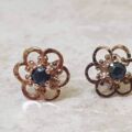 Flower Design Stud Earrings in 9ct Gold.