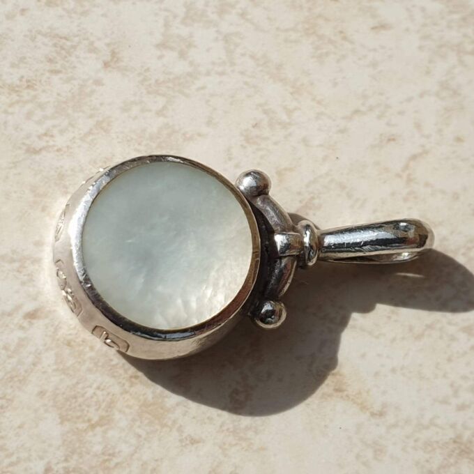 Mother of Pearl and Agate Pendant in Sterling Silver by David Scott Walker.