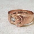 Antique Buckle Ring in 9ct Rose Gold.