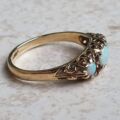 Opal and Garnet Ring in 9ct Gold, a UK N or a US 7
