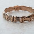 Vintage Bamboo Patterned Band in 9ct Gold, a UK (almost) N or a US 6 3/4.