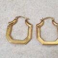 Geometric Design Hoops in 9ct Gold