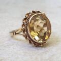 Citrine Solitaire Ring in 9ct Gold, a UK L 1/2-M or a US 6 1/4-6 1/2