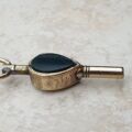 Gold Cased Watch Key with Citrine and Bloodstone