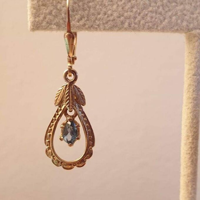 Topaz Dangle Drop Earrings in 9ct Gold