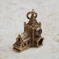 Opening Church Charm with Stanhope Lens and Wedding Scene Inside in 9ct Gold.