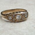 Gypsy Ring with CZ Stones in 9ct Gold,  a UK O 1/2 or a US 7 1/2.