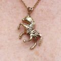 Horse or Pony Pendant with Rubies and Sapphires in 9ct Gold