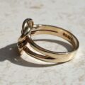 Double Knot Ring in 9ct Gold, a UK M 1/2 or a US 6 1/2
