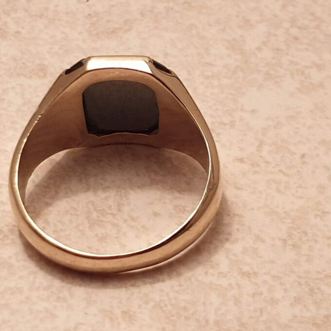 Hematite Centurion Intaglio Signet Ring in 9ct Gold,  a UK O 1/2 or a US 7 3/4.