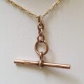 Old T or Albert Bar in 9ct Rose Gold.