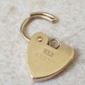 Engraved Front Fully Working Heart Padlock in  9ct Gold