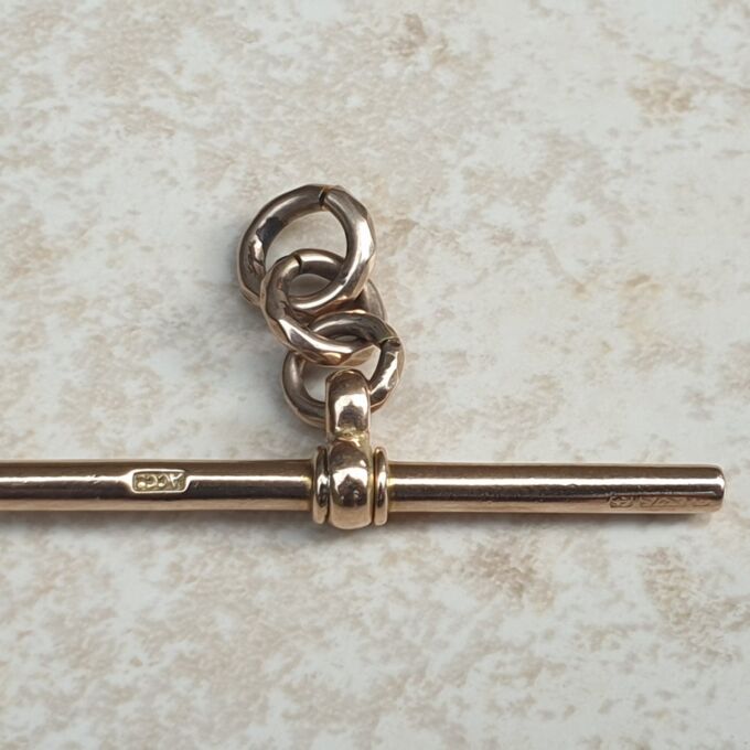 Plain T Bar Pendant Fob in 9ct Rose Gold