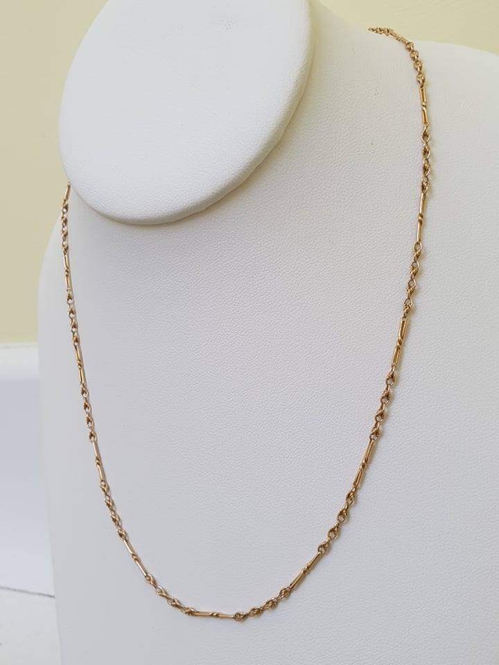 Antique Fancy Link Paperclip Chain Necklace in 9ct Gold, 18 inches ...