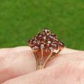 Huge Statement Garnet Cluster ring in 9ct Gold.