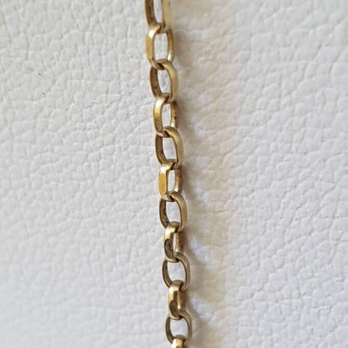 Oval Belcher or Rolo Chain Necklace in 9ct Gold, 18 inches