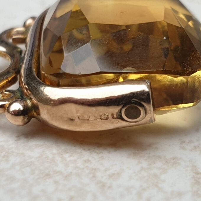 Antique Edwardian Citrine Spinning Fob in 9ct Gold - Gems Afire ...