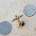 Albert or T Bar Fob Pendant with Garnet Chatm in 9ct Gold
