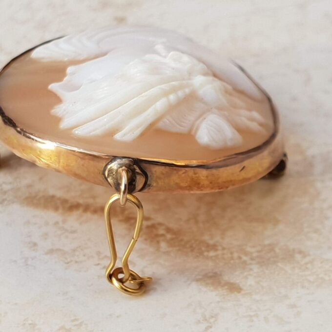 Exquisite Cameo Brooch or Pendant in 9ct Gold
