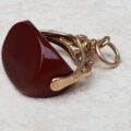 Carnelian Spinner Fob Pendant in 9ct Gold