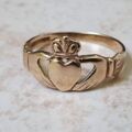 Reserved – Claddagh Heart, Crown & Hands Ring in 9ct Gold, a UK M or a US 6 1/2