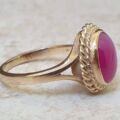 Synthetic Star Pink Ruby Ring in 9ct Gold.