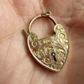 Incredibly Detailed Edwardian Heart Padlock in 9ct Gold