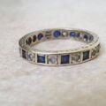 Sapphire and Spinel Full Eternity Ring in 9ct Gold, a UK M or a US 6 1/2