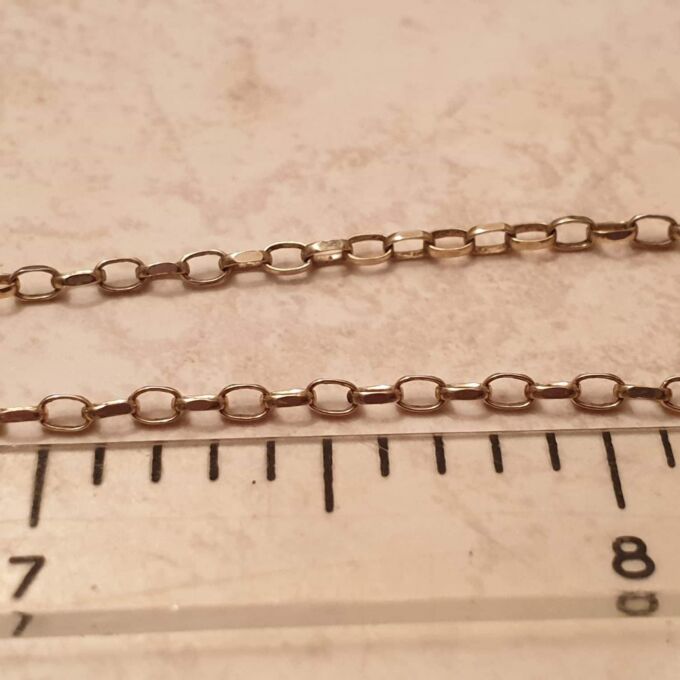 Oval Belcher or Rolo Chain Necklace in 9ct Gold, 18 inches