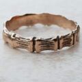 Vintage Bamboo Patterned Band in 9ct Gold, a UK (almost) N or a US 6 3/4.