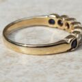 RESERVED – Sapphire and Diamond 9ct Gold Band, a UK K – K 1/2 or a US 5 3/4.