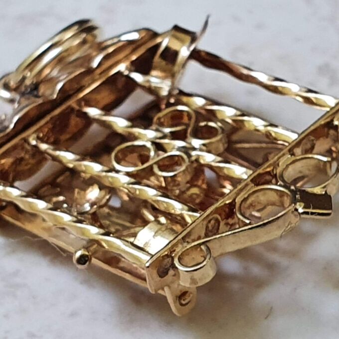 Quirky Window Shutter Gardeners Pendant in 9ct Gold.