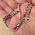 Sterling Silver Curb Chain with T Bar and Dog Clip