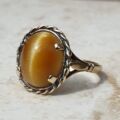 Tigers Eye Ring in 9ct Gold, a UK M 1/2 or a US 6 3/4.