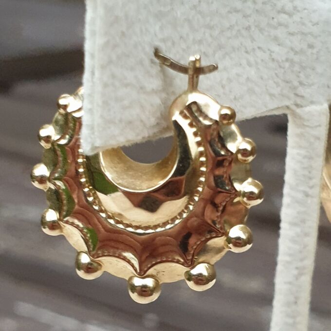 Small Gypsy Creole Earrings in 9ct Gold