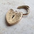 Swirl Pattern Heart Padlock in 9ct Gold