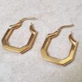 Geometric Design Hoops in 9ct Gold