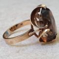 Bold Smoky Quartz Ring in 9ct Gold.