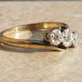 Diamond Trilogy Ring in Platinum and 9ct Gold,  a UK L 1/2 or a US 6 1/4.