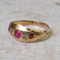 Edwardian Ruby and Diamond Ring in 18ct gold.